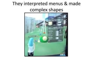 They interpreted menus & made
        complex shapes
 