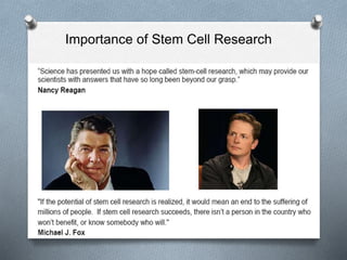 Importance of Stem Cell Research
 