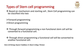 Stem cell programming | PPTX