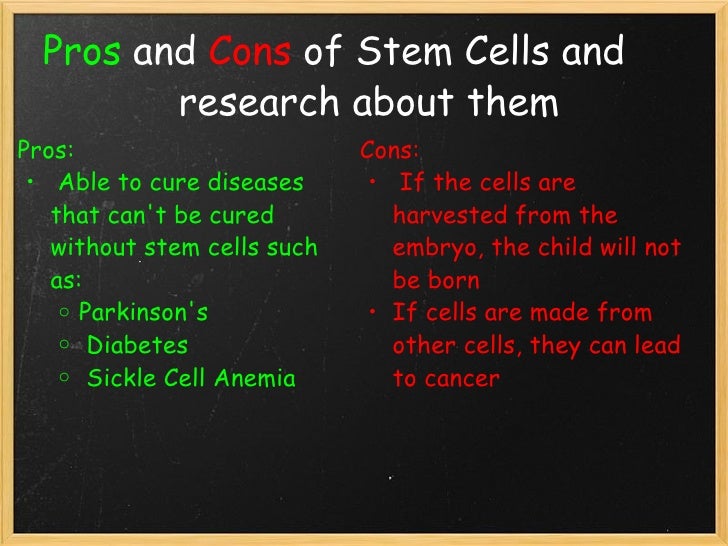 stem cell research pros and cons essay