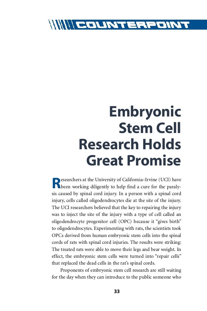 stem cell research paper example