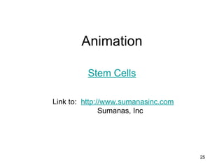 25
Animation
Stem Cells
Link to: http://www.sumanasinc.com
Sumanas, Inc
 