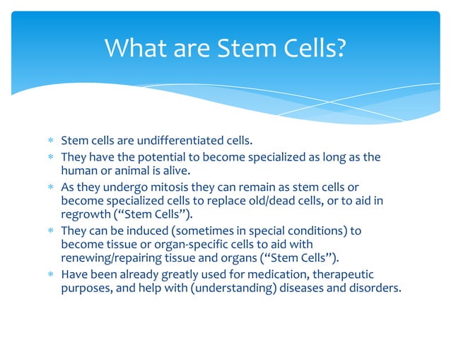 Stem Cells - Ethics Slideshow - Biotechnology | PPT