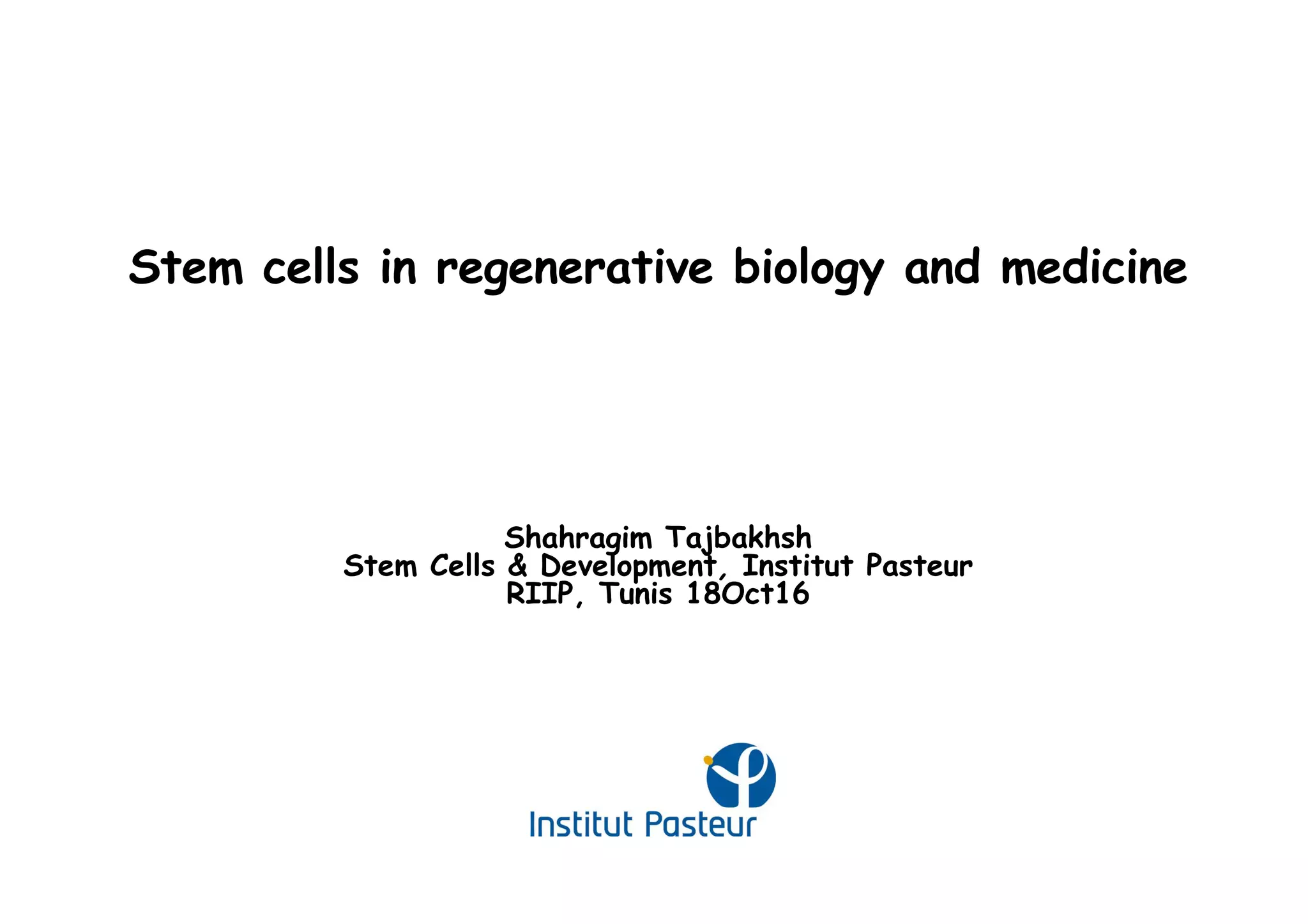 Stem cells in regenerative biology and medicine | PDF