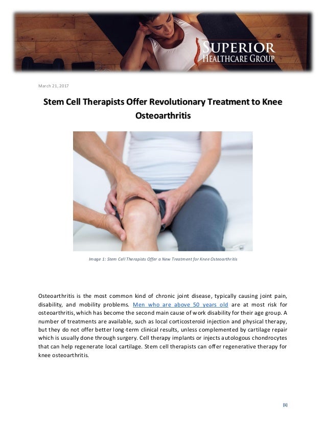 Stem cell therapists offer revolutionary treatment to knee