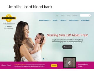 Umbilical cord blood bank
 