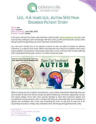 Stem cell therapy autism success stories | PDF