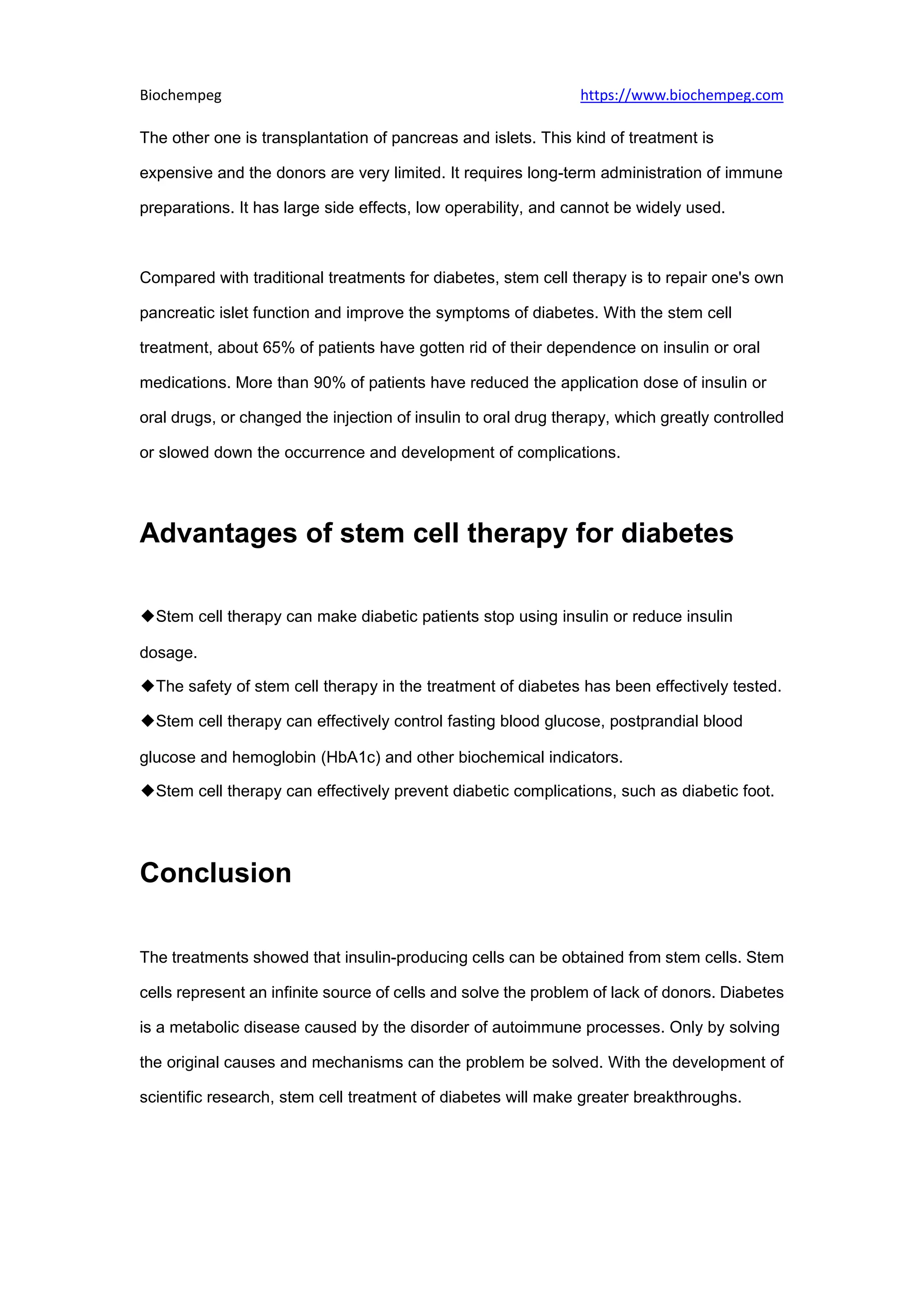 Stem cell therapy first successful in treatment of type 1 diabetes ...