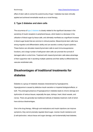 Stem cell therapy first successful in treatment of type 1 diabetes | PDF