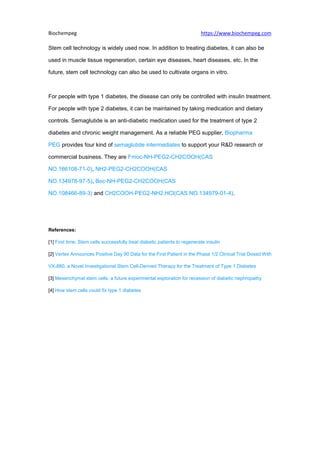 Stem cell therapy first successful in treatment of type 1 diabetes | PDF
