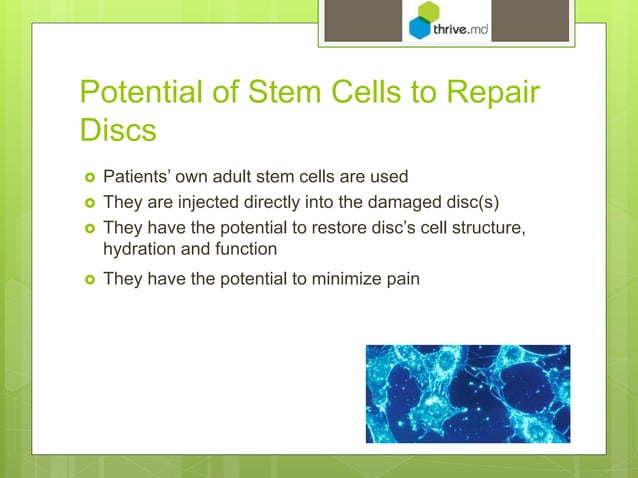 Stem cell therapy for Degenerative Disc Disease | PPT