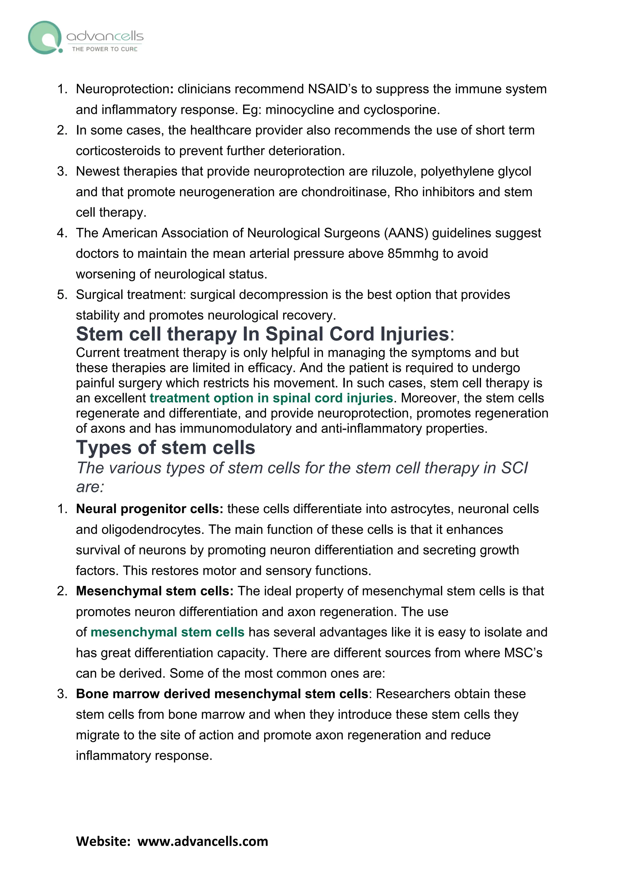 Stem Cell Therapy For Spinal Cord Injury: Hope For Paralyzed Patients | PDF