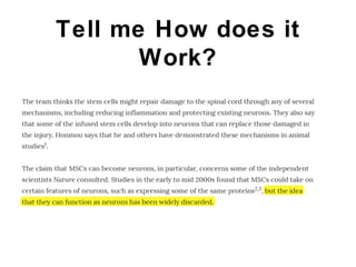 Stem cell therapy in spinal cord injury - Debate (Against the motion) | PPT