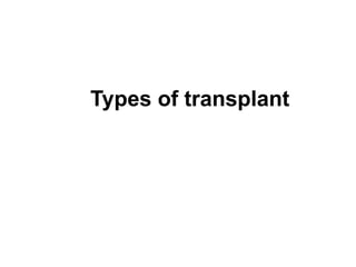Types of transplant
 