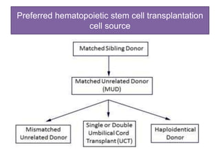 Preferred hematopoietic stem cell transplantation
cell source
 