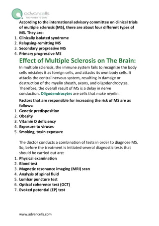 Revolutionizing Stem Cell Treatment for Multiple Sclerosis | PDF