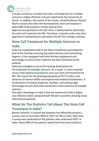 Revolutionizing Stem Cell Treatment for Multiple Sclerosis | PDF