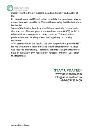 Revolutionizing Stem Cell Treatment for Multiple Sclerosis | PDF