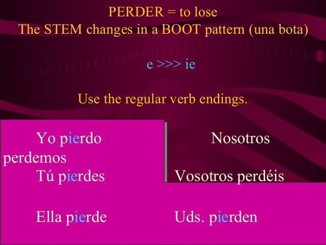 Stem changing verbs