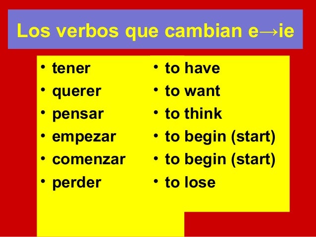 Stem changing verbs