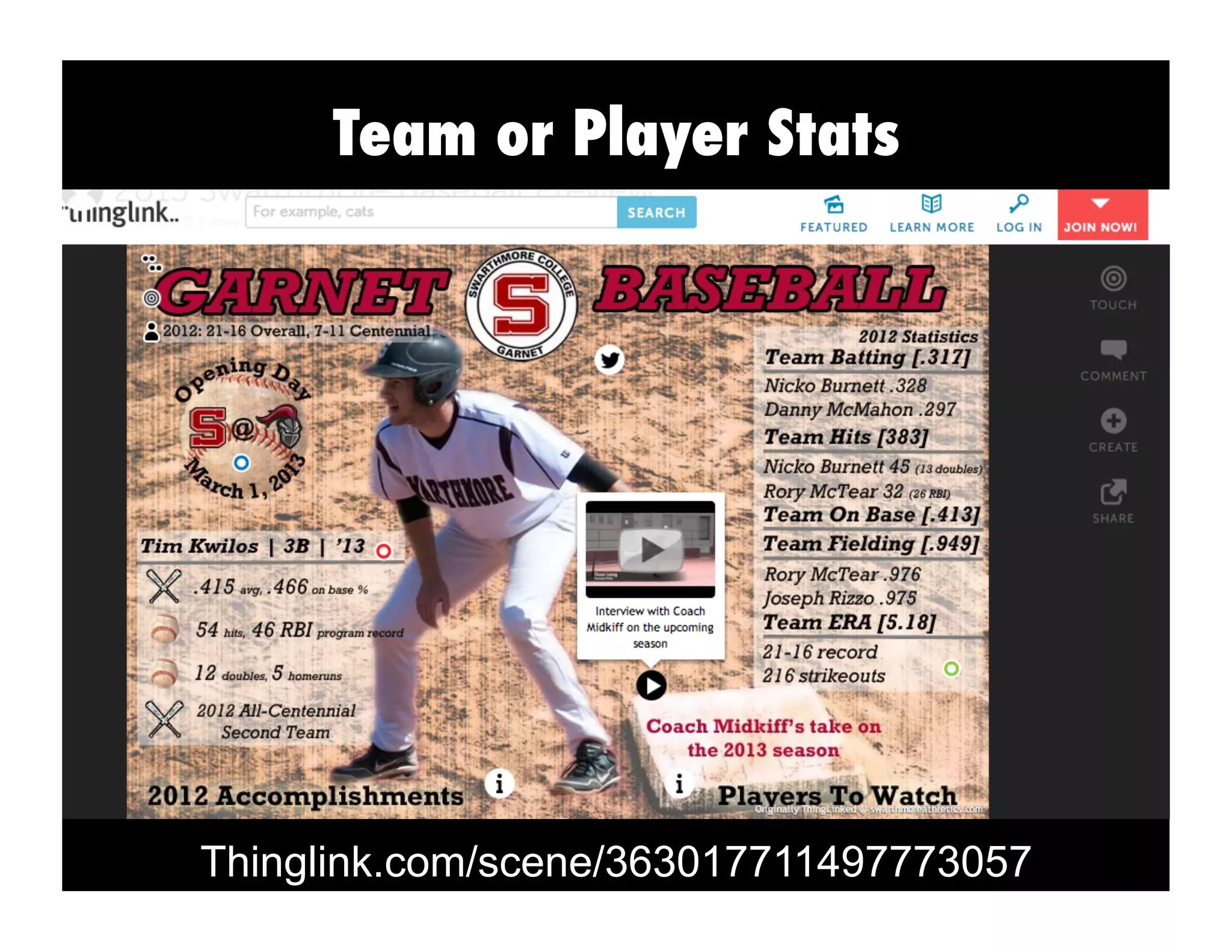Team or Player Stats
Thinglink.com/scene/363017711497773057
 