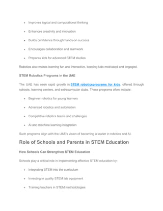 STEM Courses for Kids in UAE - A Complete Guide to STEM Education STEM ...