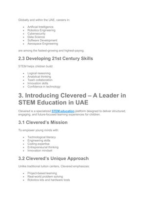 STEM Courses for Kids in UAE with Clevered - Shaping the Future Through ...