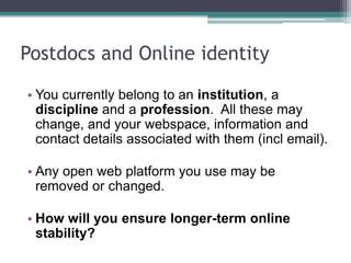 What might you offer them?
Research
Professional
activities
Impact and
public
engagement
Teaching
Admin
and service
 
