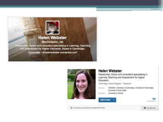 Presenting yourself online: your
‘handle’
Write down all the potential usernames you can
think of which are…
• Based on your real name (some sites only allow
this)
• A memorable, professional pseudonym
• Choose your preferred one (or the one you
currently use most) from each list
• Use Namechk to find out which is free across
most platforms: http://namechk.com/
• Which will you use in future* / for STEMDigital?
 