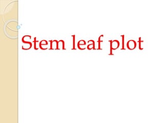 Stem leaf plot
 