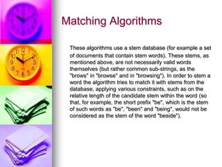 Stemming is one of several text normalization techniques that converts ...