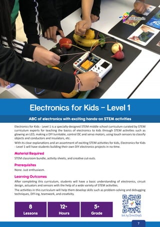7
<Descripotion of Curriculum>
<Curriculum Name>
8
Lessons
12+
Hours
5+
Grade bit.ly/2mcOiqG
Electronics for Kids - Level ...