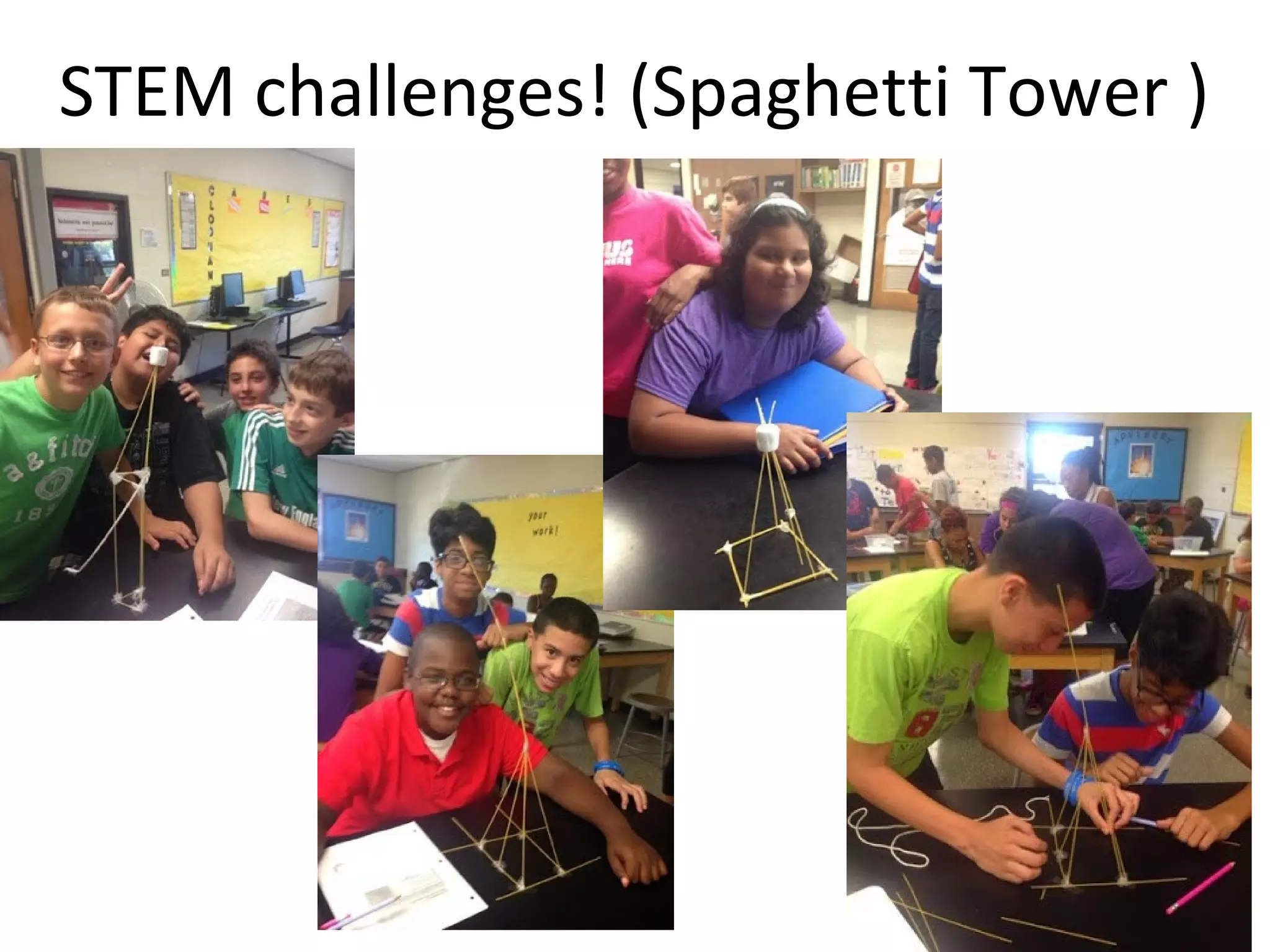 STEM challenges! (Spaghetti Tower )
 