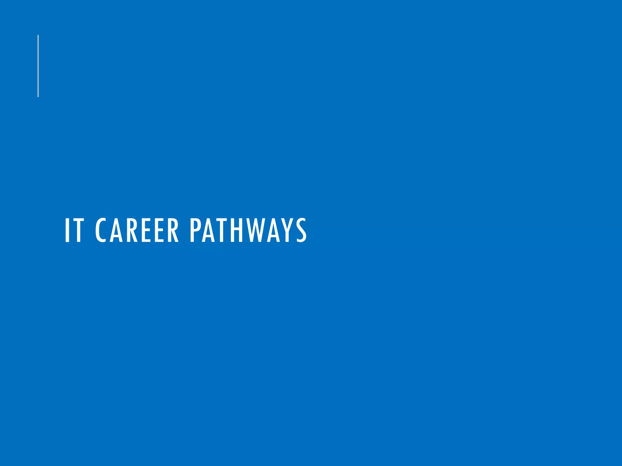 IT CAREER PATHWAYS
 