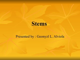 Stems   Presented by : Geonyzl L. Alviola 