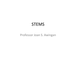 STEMS
Professor Joan S. Awingan
 
