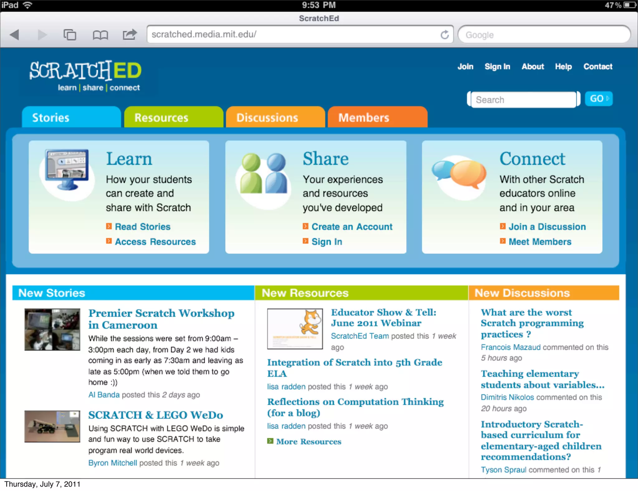 Thursday, July 7, 2011
 