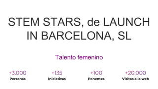 STEM STARS, de LAUNCH
IN BARCELONA, SL
Talento femenino
 