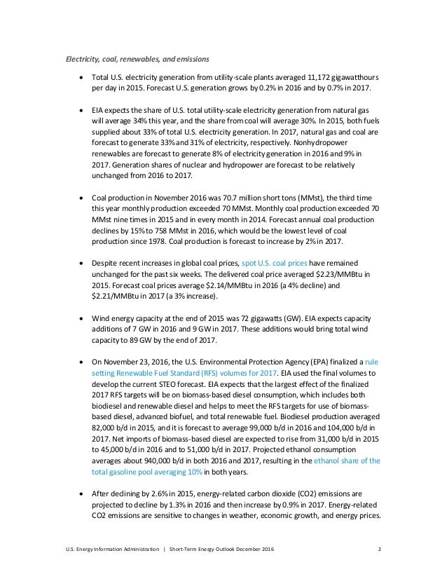 Us Eia S December 16 Short Term Energy Outlook Us Eia S December 16 Short Term Energy Outlook