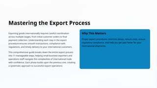 A closer look at International Export Procedures