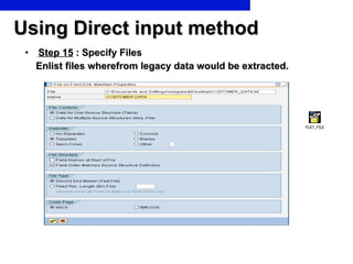 Using Direct input method Step 15  : Specify Files Enlist files wherefrom legacy data would be extracted. 
