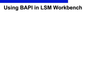 Using BAPI in LSM Workbench 