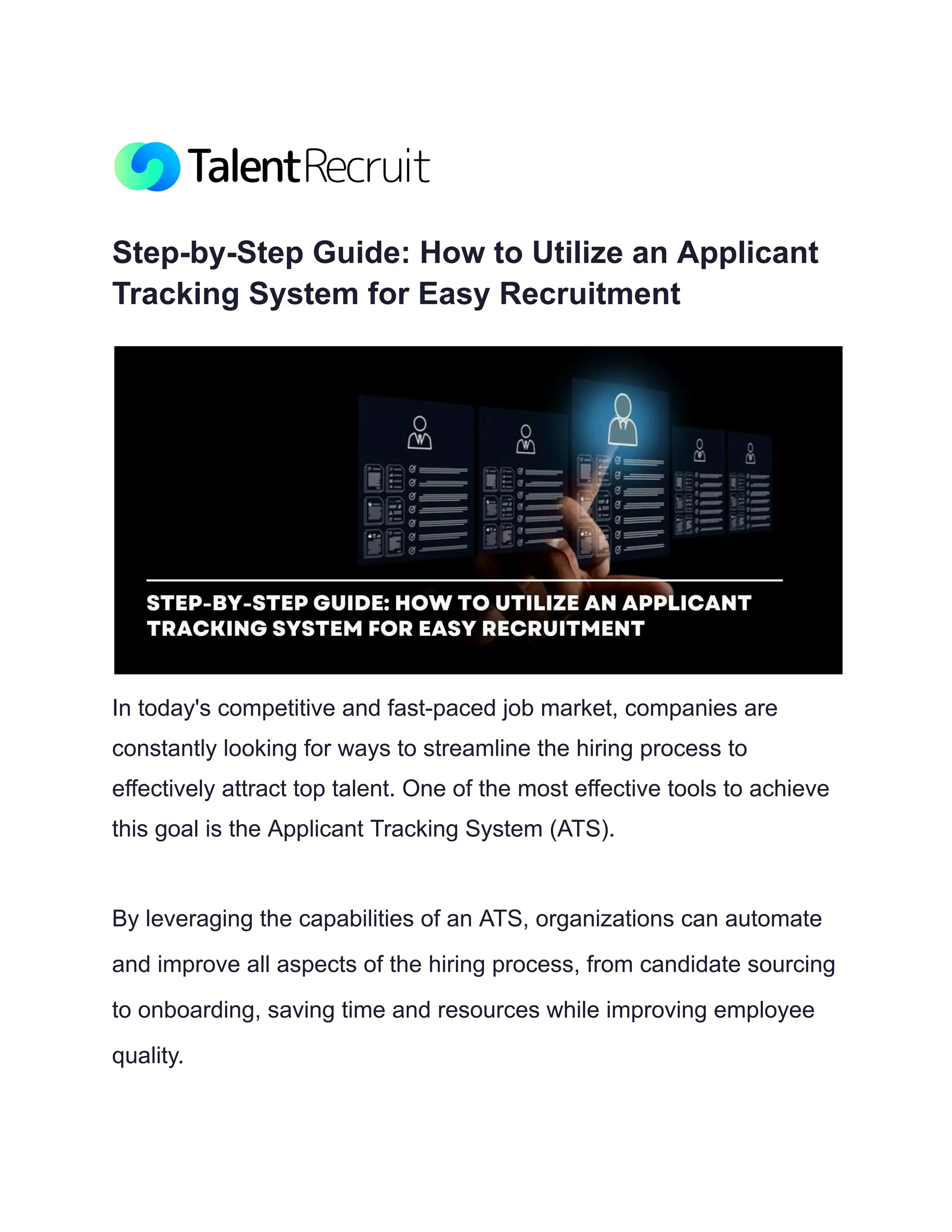 Step-by-Step Guide_ How to Utilize an Applicant Tracking System for ...
