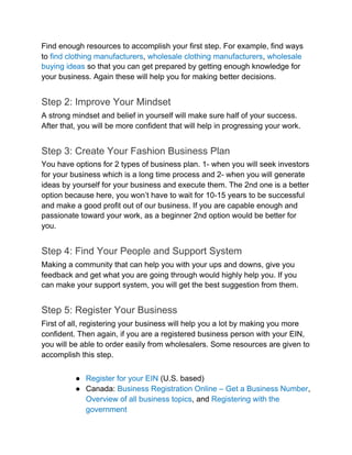 Step-by-step Guide on How to Start a Clothing Line in 2021 | PDF