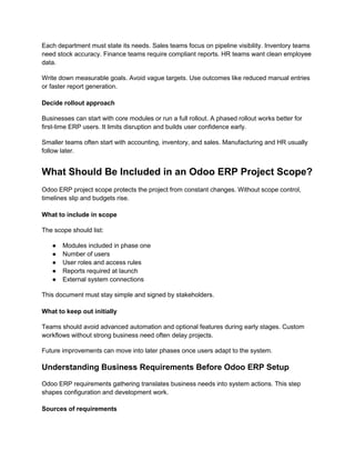 Odoo ERP Implementation Setup: Step-by-Step Process | PDF