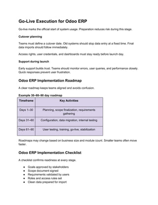 Odoo ERP Implementation Setup: Step-by-Step Process | PDF