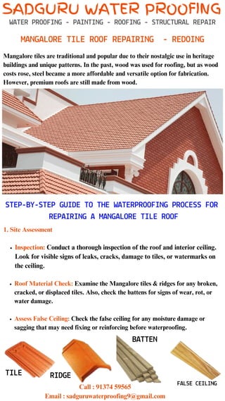 Condect Tile Step-by-step guide to the waterproofing process for repairing a ...
