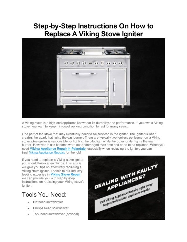StepbyStep Instructions On How to Replace A Viking Stove Igniter.pdf