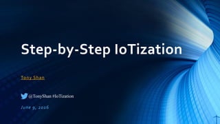 Step-by-Step IoTization
Tony Shan
June 9, 2016
@TonyShan #IoTization
 