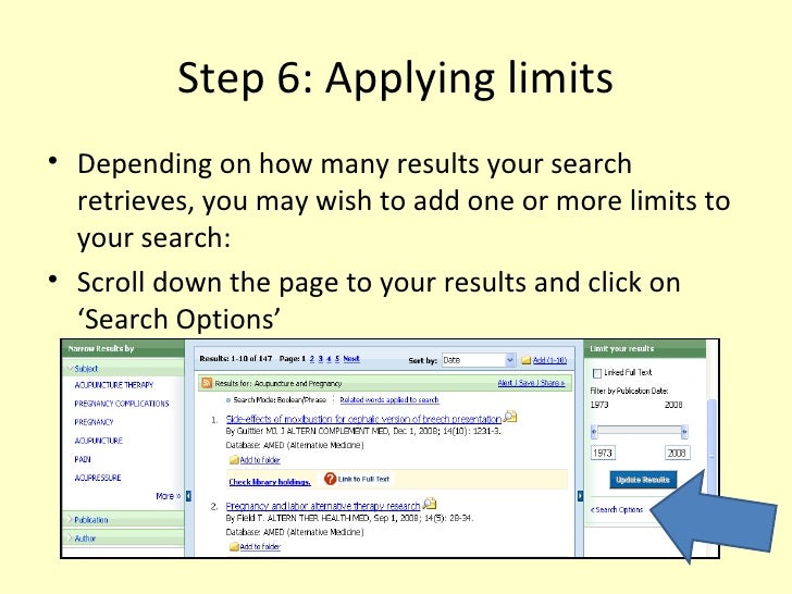 Using the Medline Database for Complementary Health students